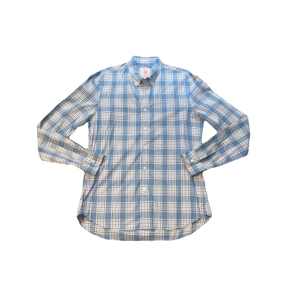 Blue and White Checkered Men's Shirt